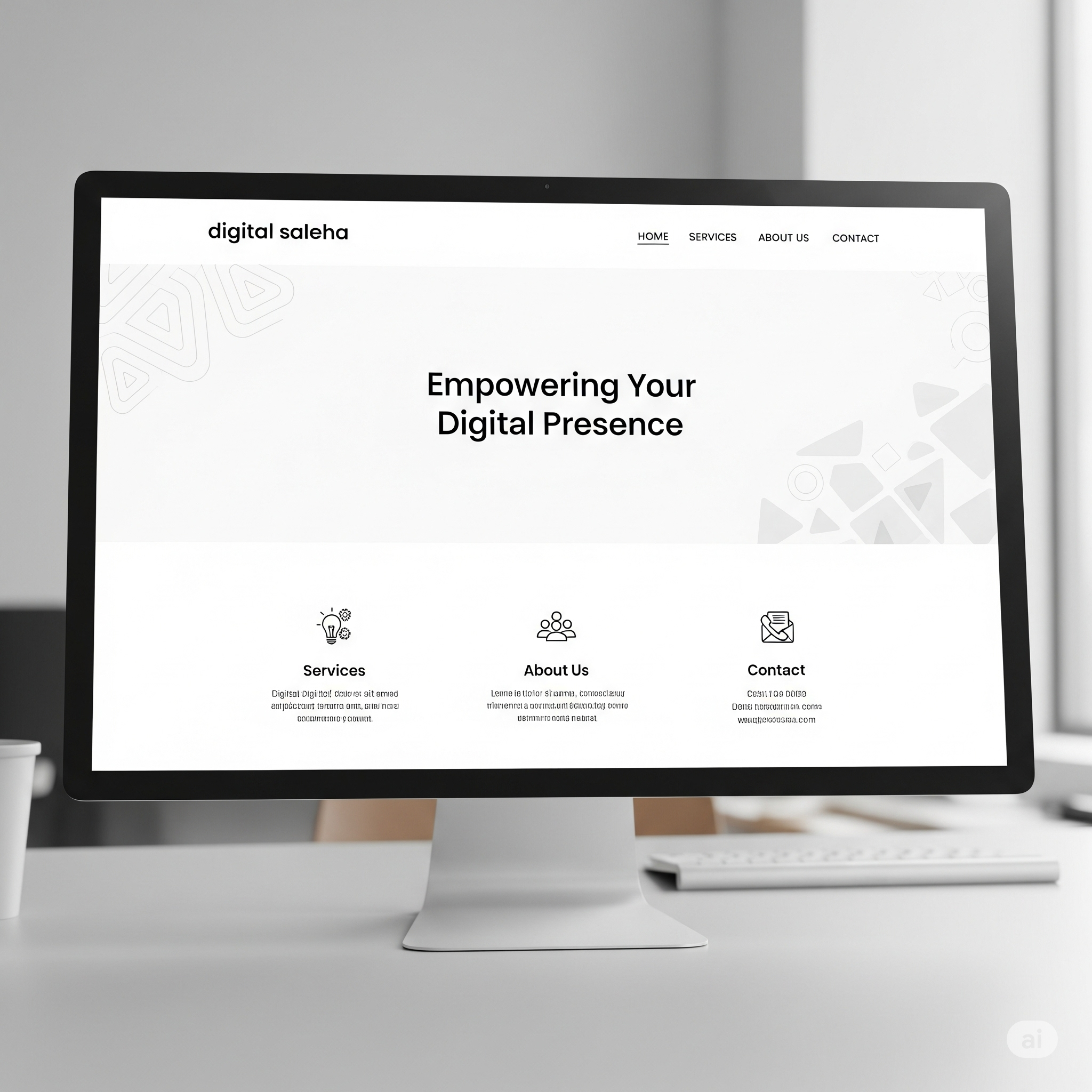 Home iMac with website design